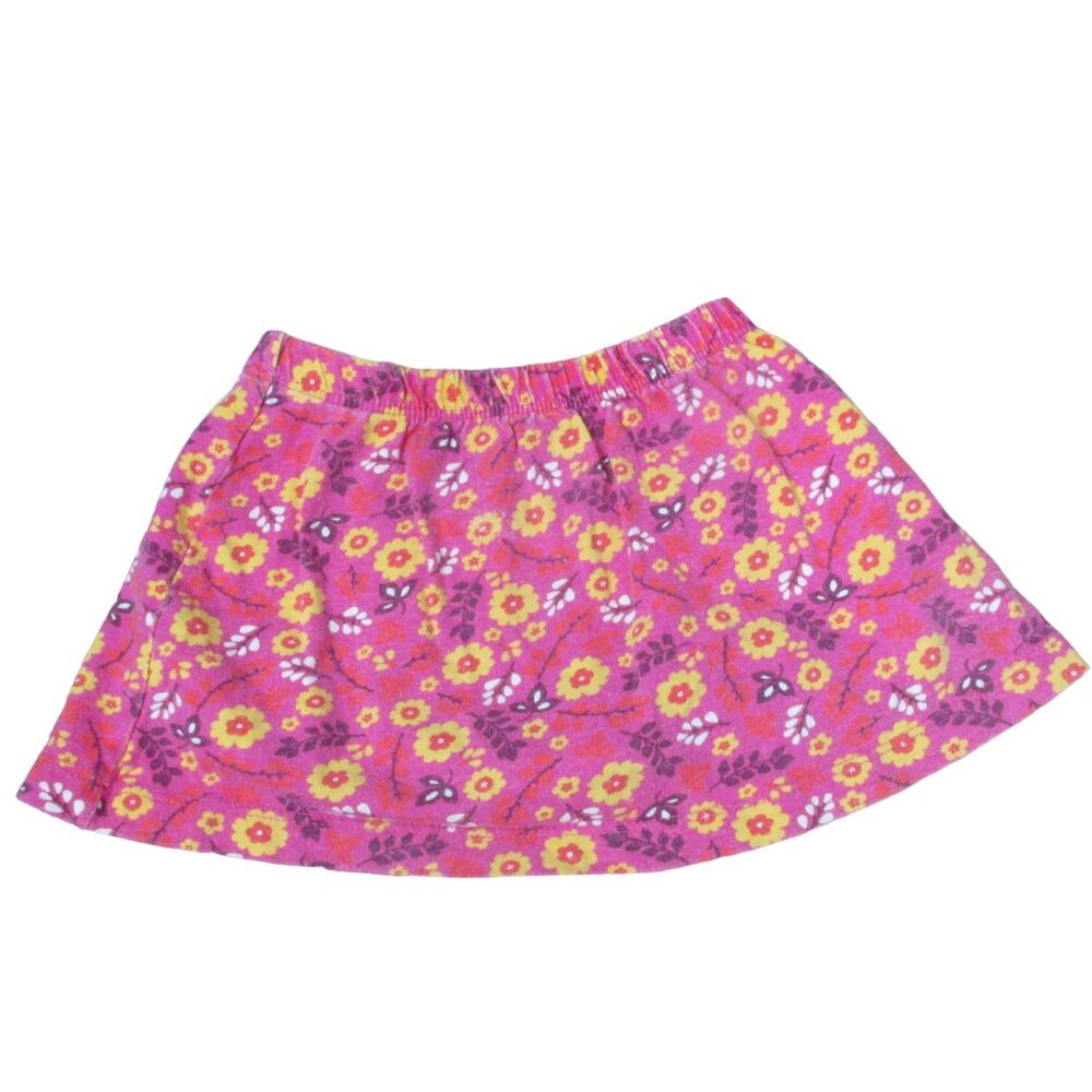 Faded Glory Pull On Skorts Toddler Girls Size‎ 12M Pink Floral Elastic Bottoms